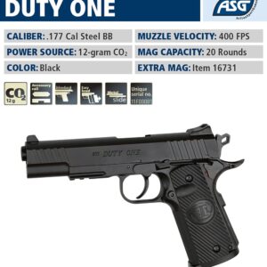 ASG STI Duty One Black .177 Caliber Steel BB Gun Air Pistol, Blowback