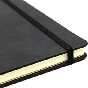 Silvine 198BK Executive Soft Feel Notebook Ruled with Marker Ribbon 160pp 90gsm A4 Black Ref 198BK - Black