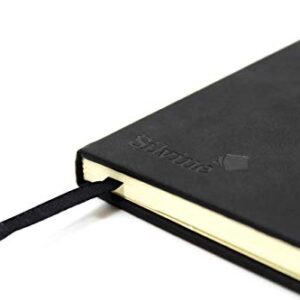 Silvine 198BK Executive Soft Feel Notebook Ruled with Marker Ribbon 160pp 90gsm A4 Black Ref 198BK - Black