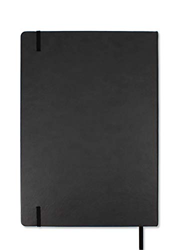 Silvine 198BK Executive Soft Feel Notebook Ruled with Marker Ribbon 160pp 90gsm A4 Black Ref 198BK - Black