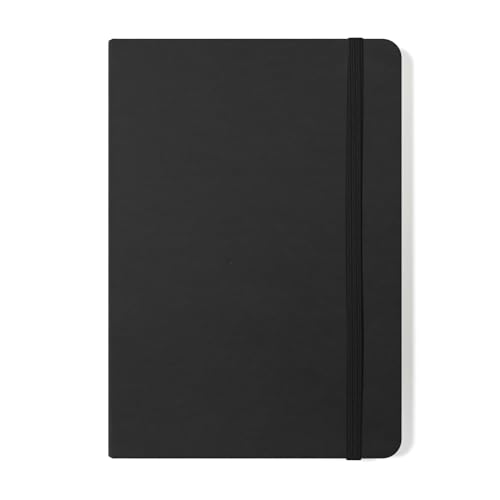 Silvine 391133 Executive Soft Feel Notebook Ruled with Marker Ribbon 160pp 90gsm A5 Black Ref 197BK