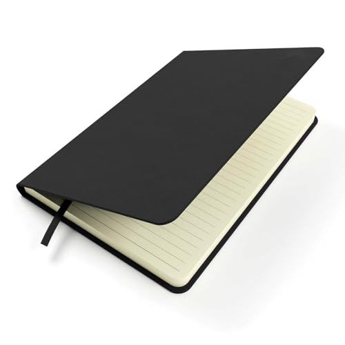 Silvine 391133 Executive Soft Feel Notebook Ruled with Marker Ribbon 160pp 90gsm A5 Black Ref 197BK