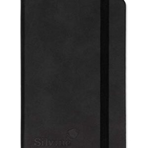 Silvine A6 Executive Soft Feel Notebook Black. 160 Pages (80 Sheets) Ruled 7mm feint. Ref 196BK