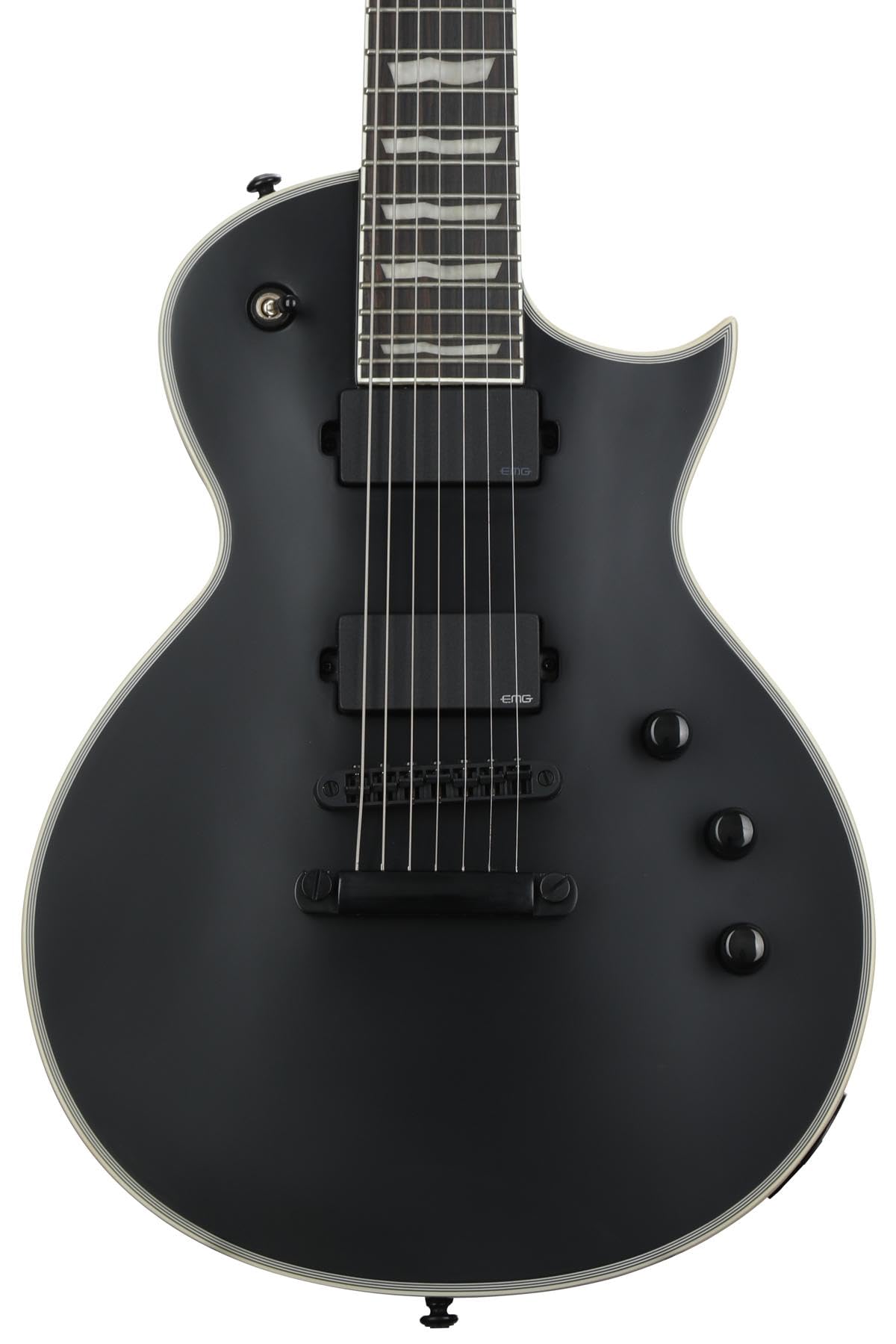 ESP LTD EC-407 7-String Electric Guitar, Black Satin