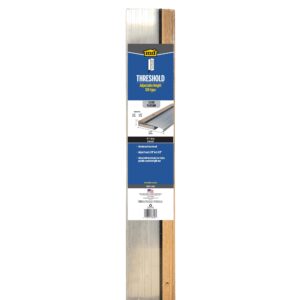 M-D Building Products 78618 5-5/8 in. x 1-1/8 in. x 73 in. Silver Adjustable Aluminum & Hardwood Threshold Kit - Versatile Solution for French and Exterior Doors