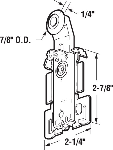 Prime-Line N 6550 Panel Wardrobe Door Roller, fits Acme Doors, 7/8 In. Roller (2 Pack)