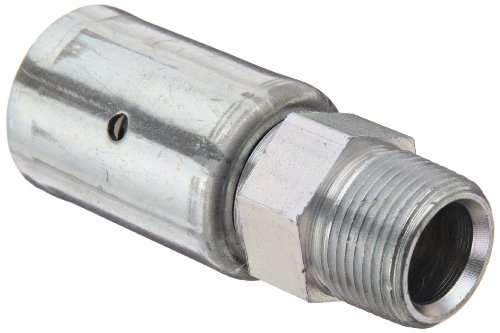 Dixon Holedall 12P1 Plated Carbon Steel Hose Fitting, External Swage Uni-Range Male Coupling with Ferrule, 3/4" Hose ID, 1-10/64" - 1-14/64" Hose OD