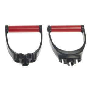 lifeline triple grip handles fit up to three resistance cables for continuous muscle tension training , black/red