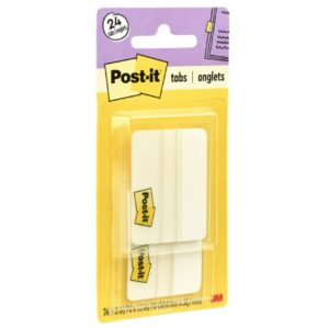 Post-it Tabs, 2 in Solid, White, 12 Tabs/On-The-Go Dispenser, 2 Dispensers/Pack (686-24WE)