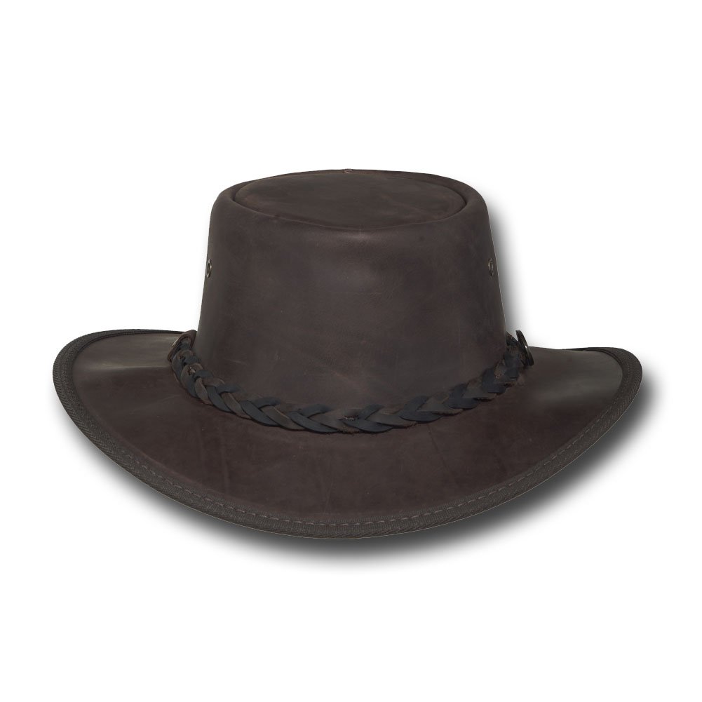 Barmah Hats Squashy Bronco Leather Hat 1022BL / 1022CH - Chocolate - Large