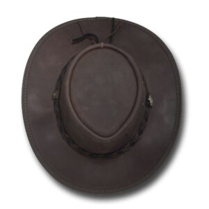 Barmah Hats Squashy Bronco Leather Hat 1022BL / 1022CH - Chocolate - Large