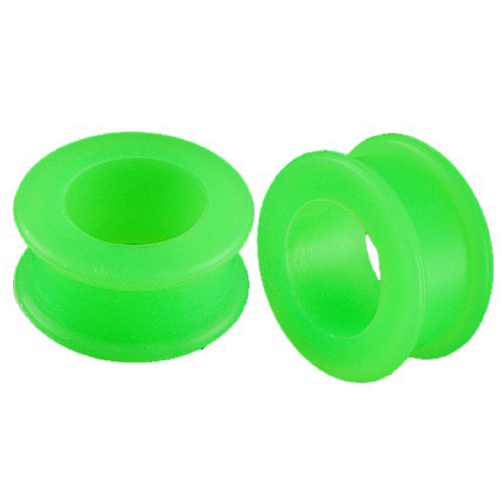 bodyjewellery 15/16 24mm Green Implant grade sili Double Flare Tunnels Ear Gauge Plugs SI01 ABWO Ear Stretching Stretchers Piercing 2Pcs