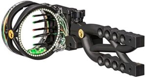 trophy ridge cypher archery bow sight - .019 fiber optic 5 pin sight, tool less windage and elevation adjustability, adjustable rheostat light, ambidextrous