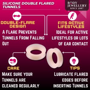 1 1/4 32mm Skin Silicone Double Flare Flesh Tunnels Ear Large Gauge Plugs AECD Ear Stretching Stretchers Piercing SI04 2Pcs