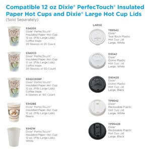 Dixie PerfecTouch Paper Hot Cups and Lids Combo, 10 oz, Multicolor, 50 Cups/Lids/Pack