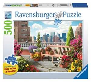 ravensburger rooftop garden jigsaw puzzle | 500 large, unique pieces | premium quality with softclick technology | ideal for adults & kids