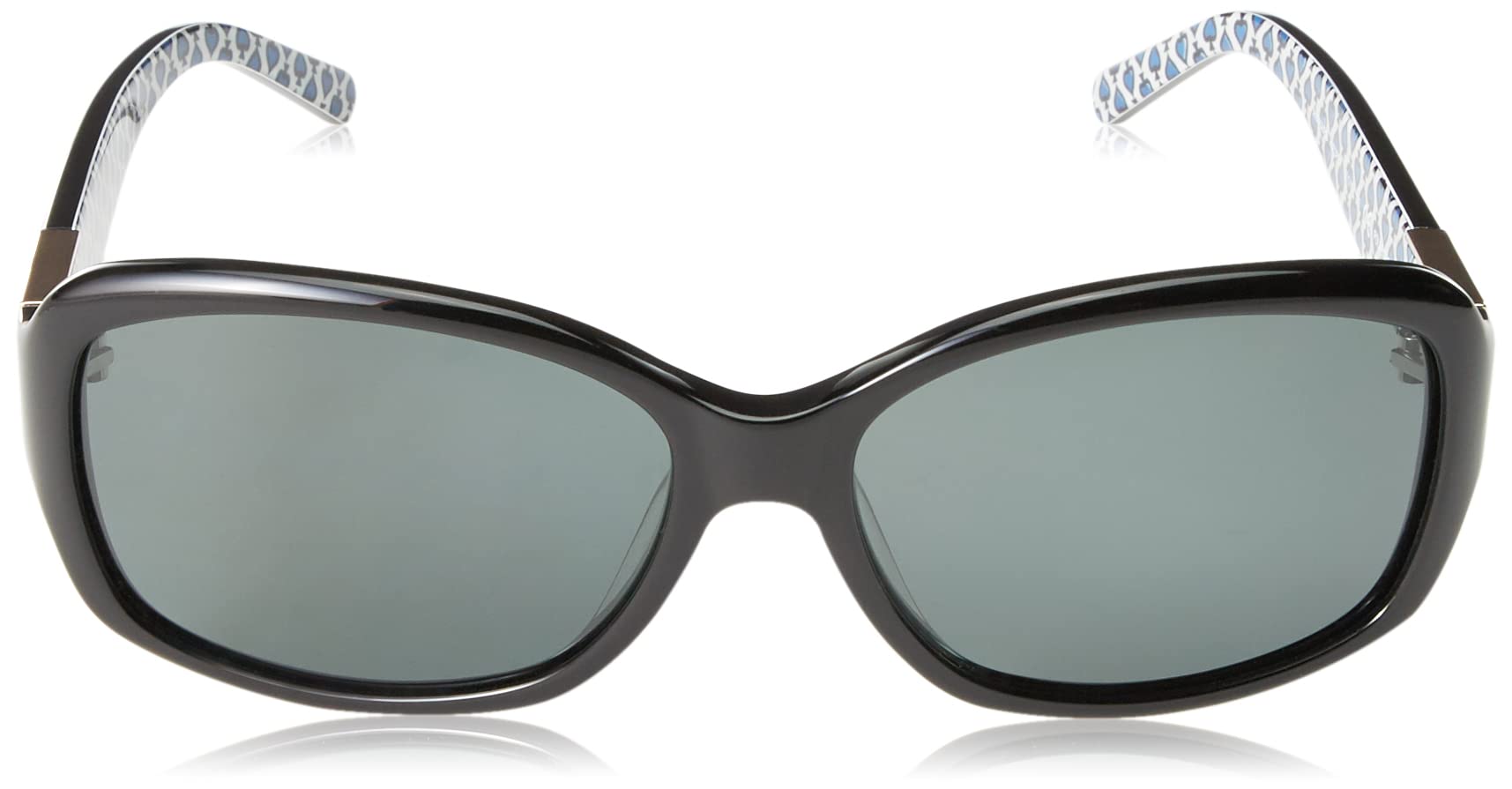 Kate Spade New York Women's Annika Rectangular Sunglasses, Black & Blue/Gray Polarized, 57 mm