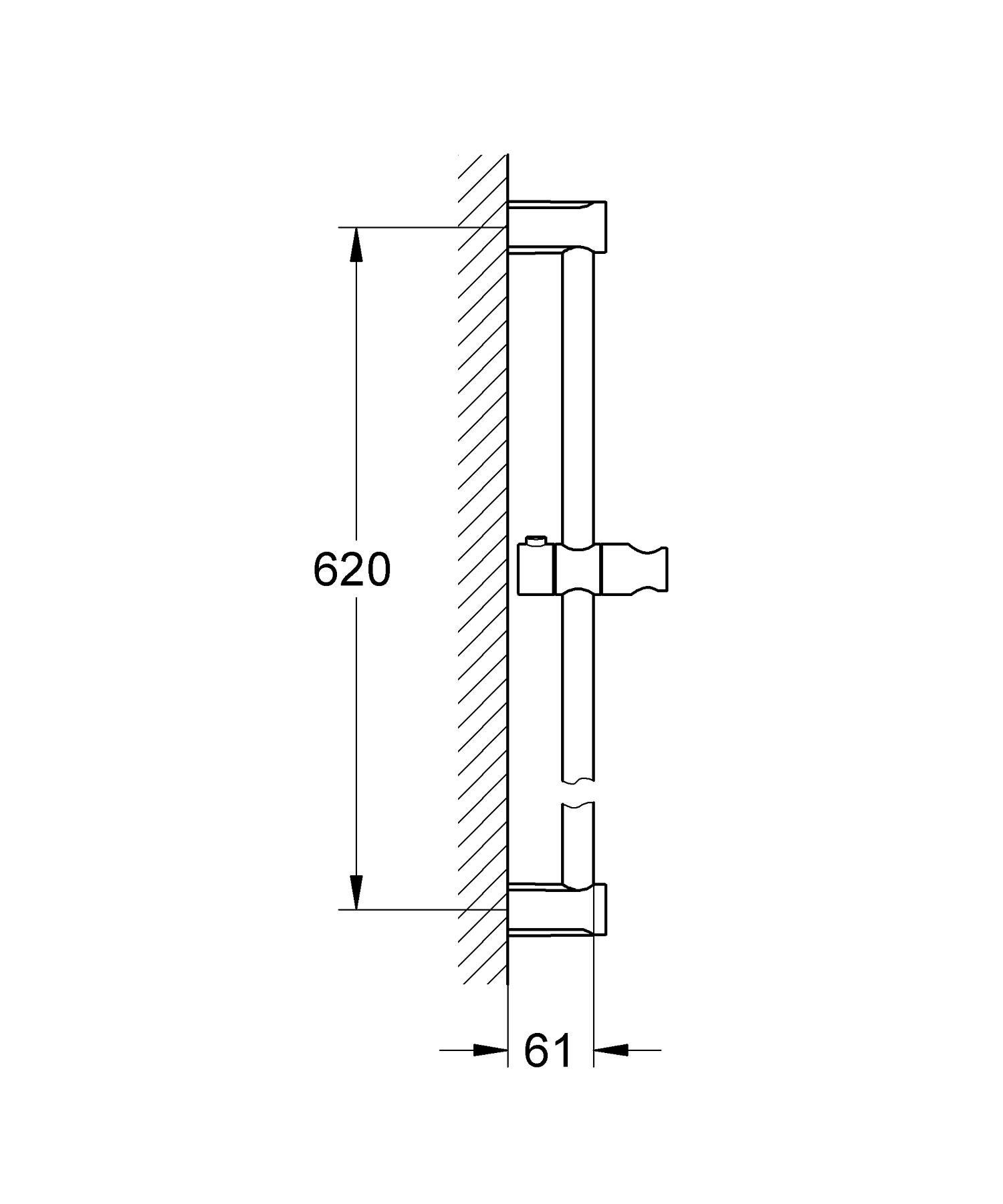 Grohe 27521000 New Tempesta Cosmopolitan 24 In. Shower-Bar, Starlight Chrome