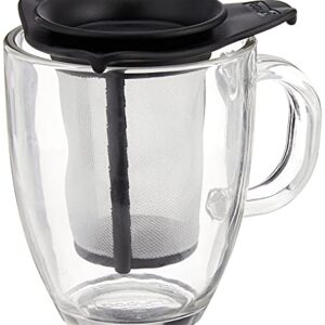 Bodum Yo-Yo Set Mug and Tea Strainer, 12-Ounce, Black