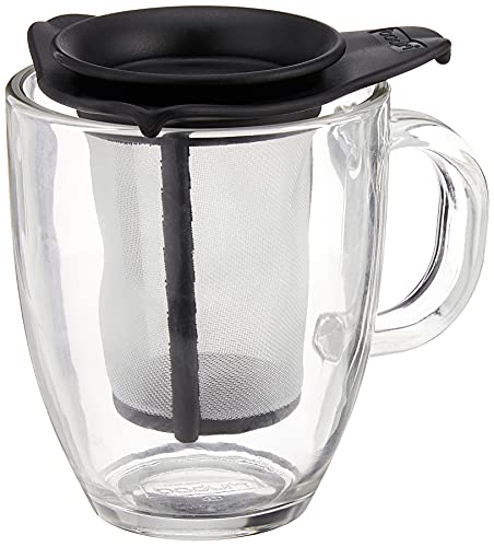 Bodum Yo-Yo Set Mug and Tea Strainer, 12-Ounce, Black