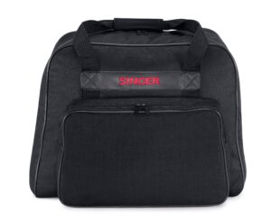 singer | machine carrying case, black, spacious case fits most standard sewing machines and sergers, fully-padded interior, durable canvas exterior, easy zip, large front pocket, easy transport