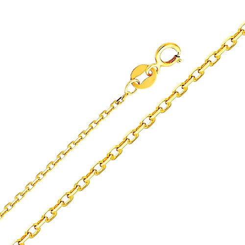 The World Jewelry Center 14k REAL Yellow Gold Faith, Hope, and Charity Pendant with 0.9mm Cable Chain Necklace - 16"