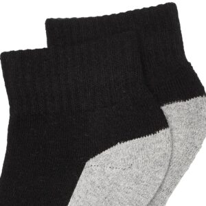 Jefferies Socks Little Boys' Seamless Sport Quarter Half Cushion 6 Pack Socks, Black/Grey, 8-9.5