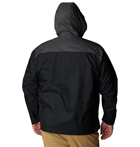 Columbia Men's Glennaker Lake Rain Jacket, Black/Grill, 3X