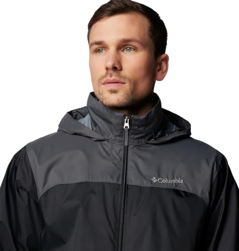 Columbia Men's Glennaker Lake Rain Jacket, Black/Grill, 3X