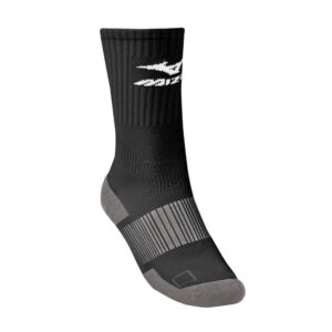 mizuno performance plus crew sock, medium, black