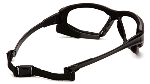 Pyramex Safety Highlander XP Eyewear, Black-Gray Frame/Clear Anti-Fog Lens