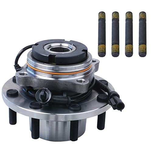 Detroit Axle - 4WD Front Wheel Bearing Hub for 99-04 Ford F-250 F-350 F-450 F-550 Super Duty, Replacement 1999 2000 2001 2002 2003 2004 Ford Wheel Bearing and Hub Assembly [DRW; 4-Wheel ABS]