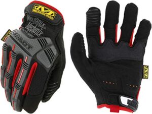 mechanix wear: m-pact work gloves with secure fit, work gloves with impact protection and vibration absorption, safety gloves for men (black/red, large)