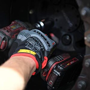 Mechanix Wear: M-Pact Work Gloves with Secure Fit, Work Gloves with Impact Protection and Vibration Absorption, Safety Gloves for Men (Black/Red, Large)