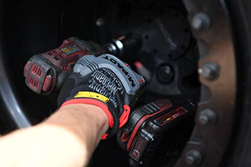 Mechanix Wear: M-Pact Work Gloves with Secure Fit, Work Gloves with Impact Protection and Vibration Absorption, Safety Gloves for Men (Black/Red, Large)