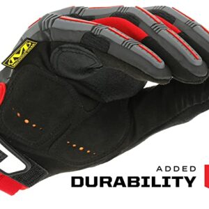 Mechanix Wear: M-Pact Work Gloves with Secure Fit, Work Gloves with Impact Protection and Vibration Absorption, Safety Gloves for Men (Black/Red, Large)