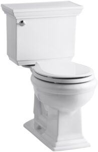 kohler k-3933-0 memoirs comfort height two-piece round front toilet with stately design, white - 567212