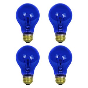 2 Pack of Sunlite 25 Watt A19 Colored, Medium Base, Transparent Blue