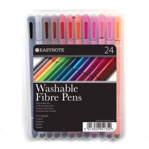 easynote 24 washable fibre tipped colouring pens - set of 24 assorted colours