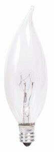 philips 167205 40-watt ba9 clear decorative candelabra base candle light bulb, 4-pack