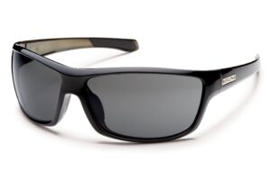 suncloud conductor polarized sunglasses, black backpaint frame, gray lens