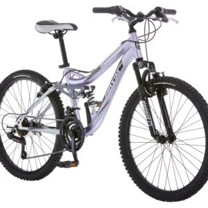 Mongoose Maxim Girls Mountain Bike, 24-Inch Wheels, Aluminum Frame, 21-Speed Drivetrain, Lavender