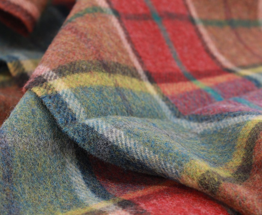 Biddy Murphy 100% Irish Lambswool Plaid Scarf, Soft & Warm, Celtic Tartan Pattern, Earthtone