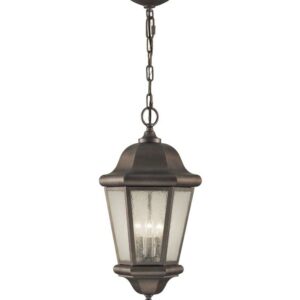 Sea Gull Lighting OL5911BK Martinsville Three Light Outdoor Pendant Lantern, Black