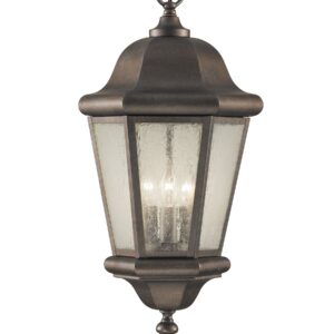 Sea Gull Lighting OL5911BK Martinsville Three Light Outdoor Pendant Lantern, Black