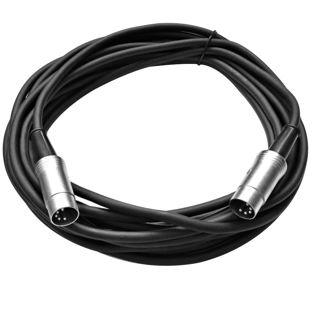 Seismic Audio - 5 Pin MIDI Cable 20 Feet - Metal Headshell