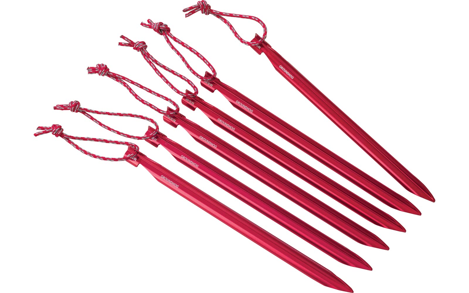 MSR Groundhog Tent Stake Kit, 6-Pack, Regular - 7.5-Inch , Red