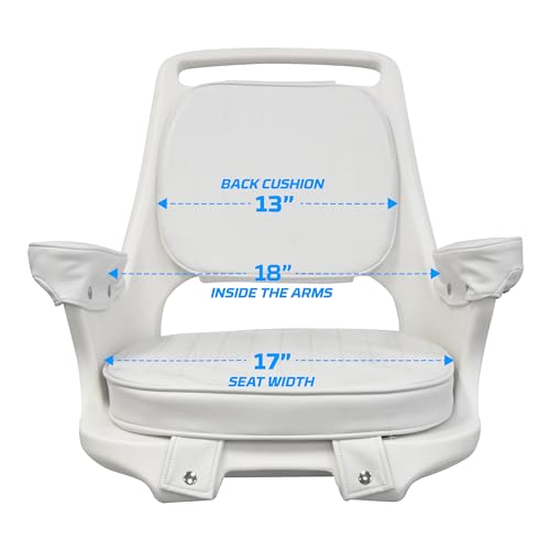 Wise 8WD1007-3-710 Captains Chair with Cushions and Mounting Plate, White