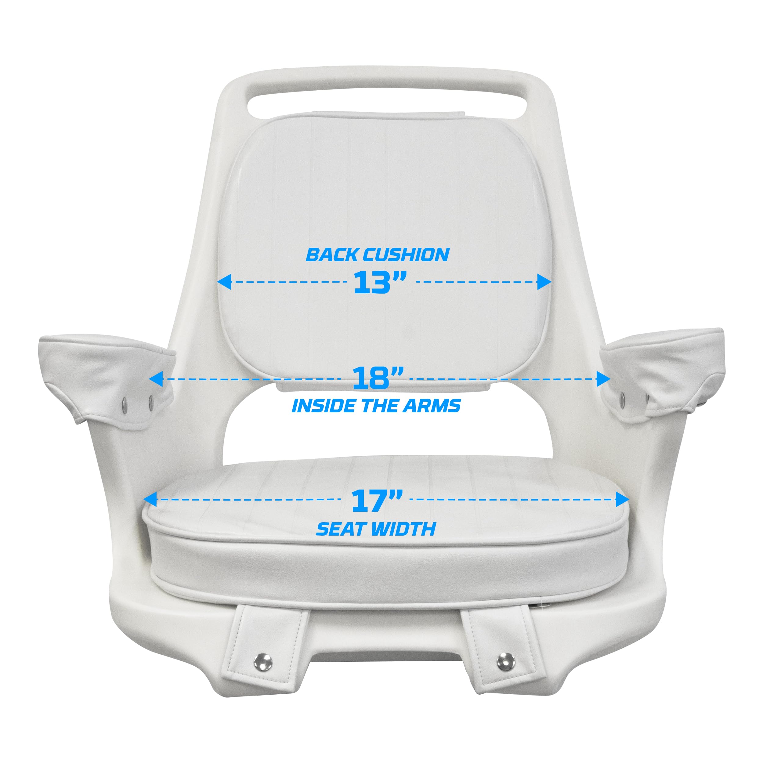 Wise 8WD1007-3-710 Captains Chair with Cushions and Mounting Plate, White