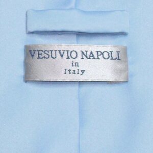 Vesuvio Napoli Solid BABY BLUE Color NeckTie & Handkerchief Men's Neck Tie Set